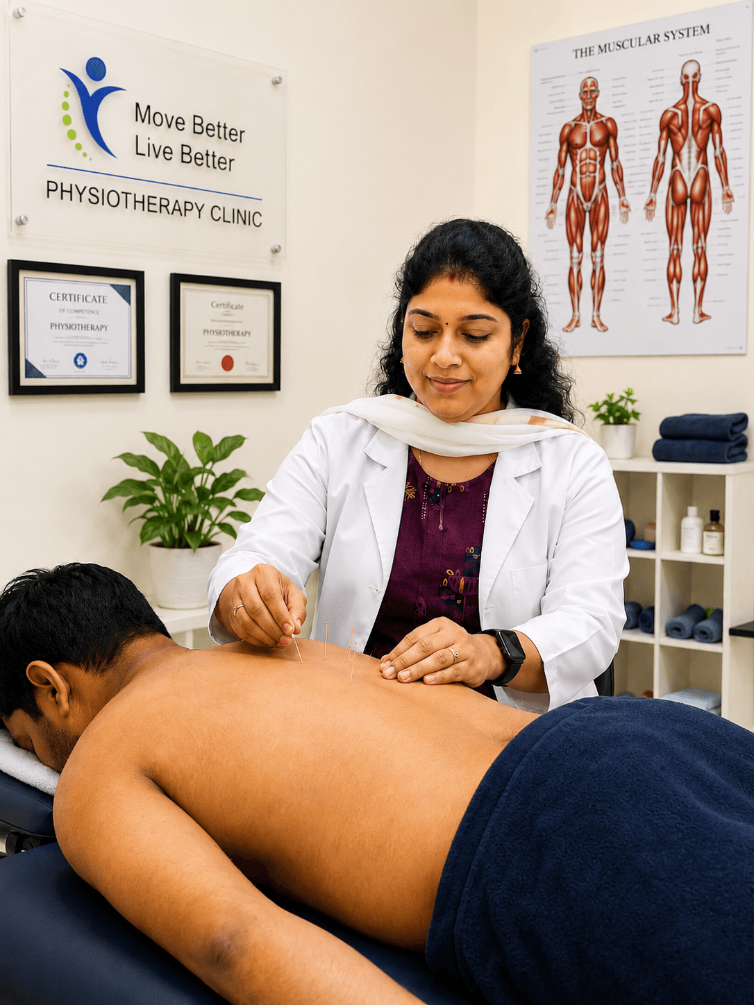 Dry needling treatment session at SBs Helping Hands Physiotherapy Clinic