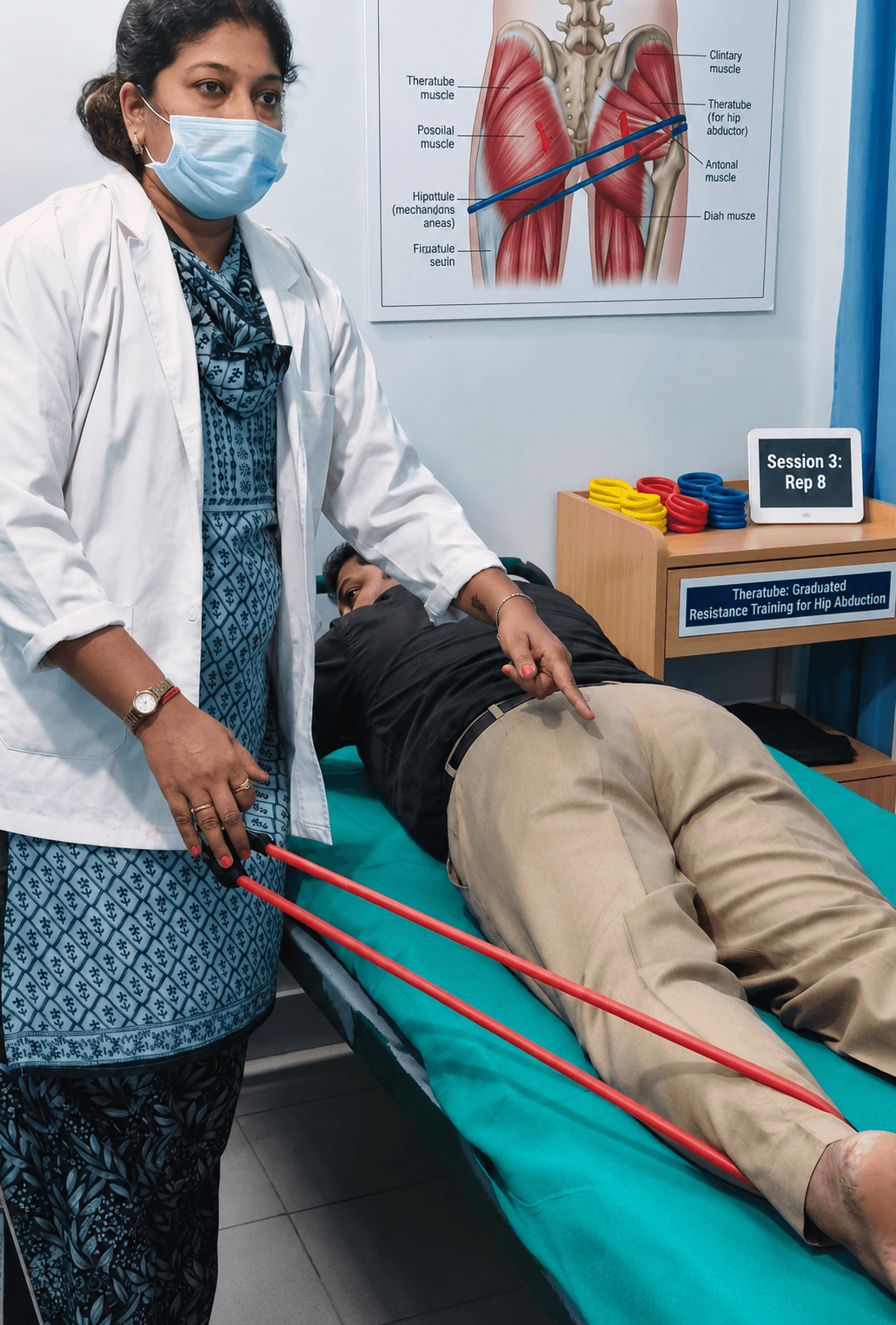 Home physiotherapy session helping an elderly patient walk with a walker at SBs Helping Hands